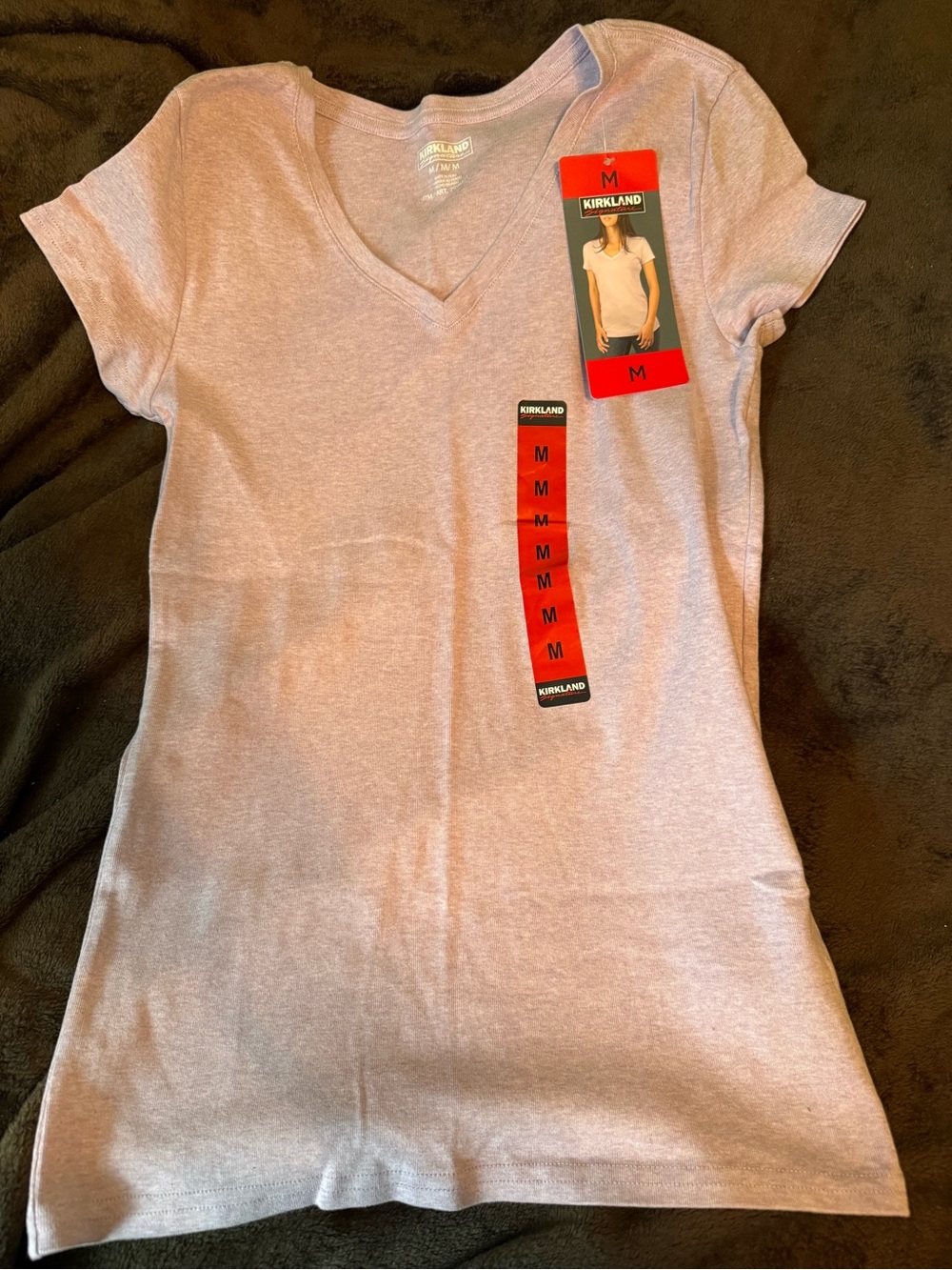 Kirkland Signature Women's Short Sleeve V‑Neck Tee in Light Lavender